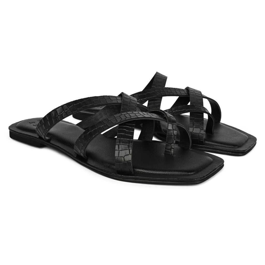 Akira Black Croc Print for Women