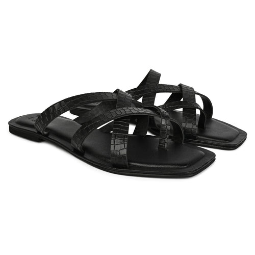 Akira Black Croc Print for Women